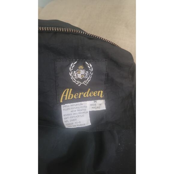 Vintage Aberdeen Reversible Bomber Jacket M Black/Gold Quilted 80s 90s... - Picture 10 of 10